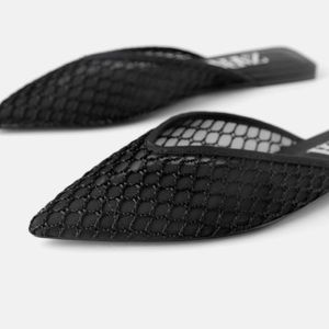 ZARA Mesh Embroidered Mules